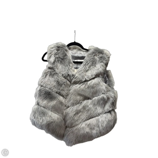 Vest Faux Fur & Sherpa By Clothes Mentor In Grey, Size: L