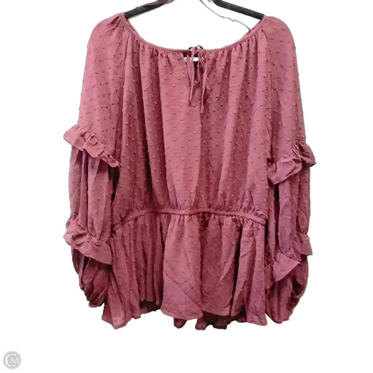 Blouse Long Sleeve By Maurices In Red, Size: 2x