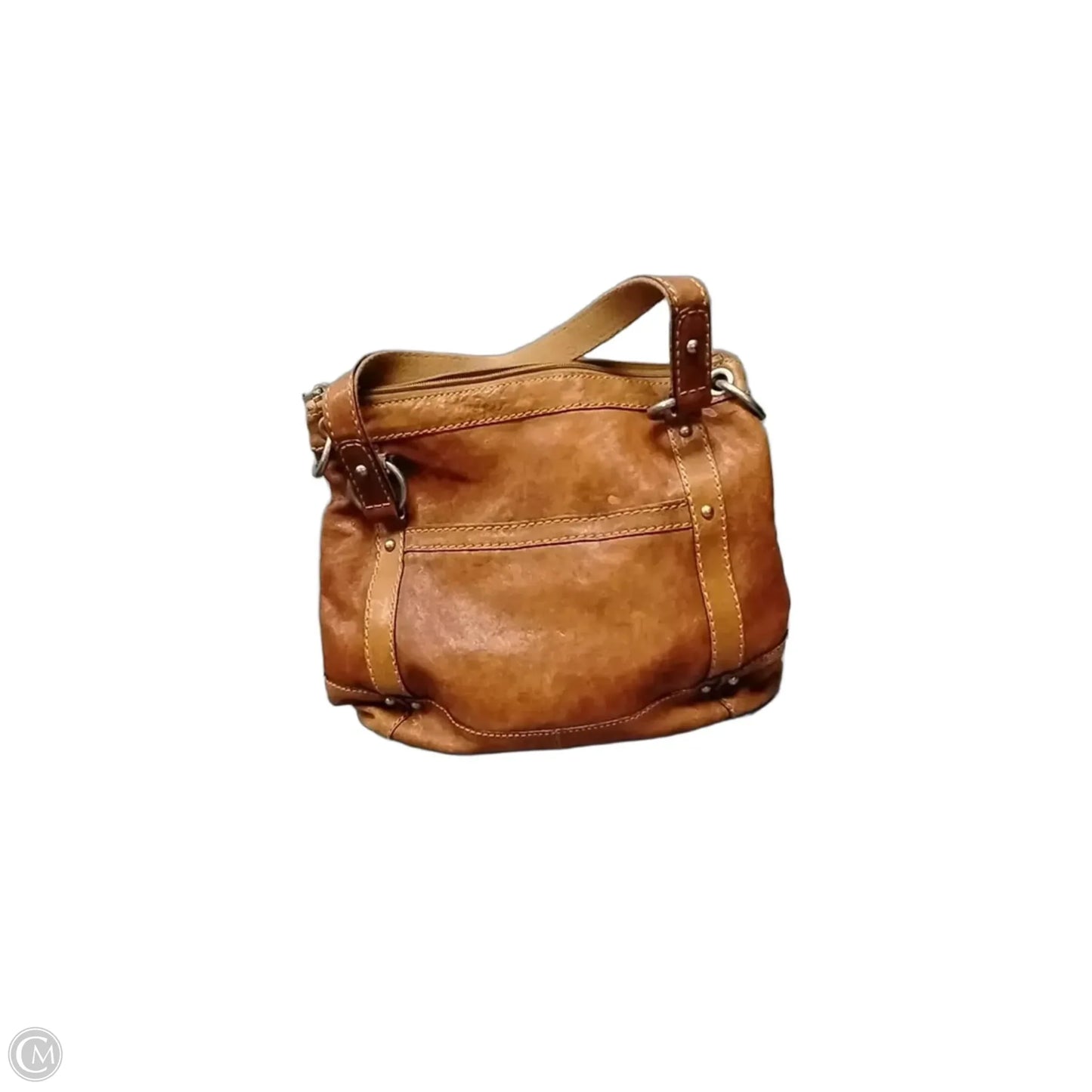 Handbag Leather By Fossil, Size: Medium