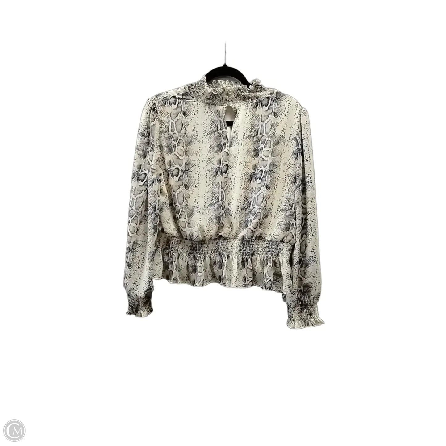 Blouse Long Sleeve By Versona In Animal Print, Size: L