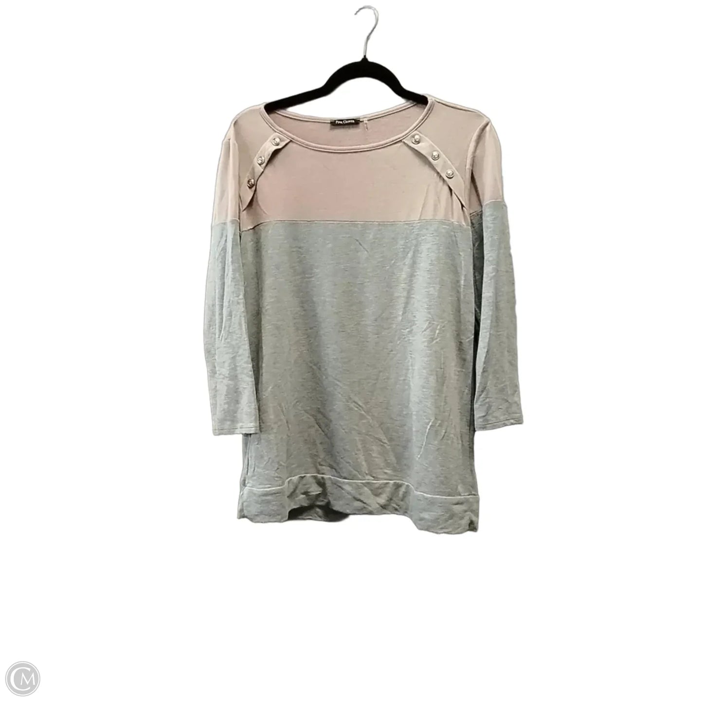 Top 3/4 Sleeve By Pink Clover In Grey & Pink, Size: S