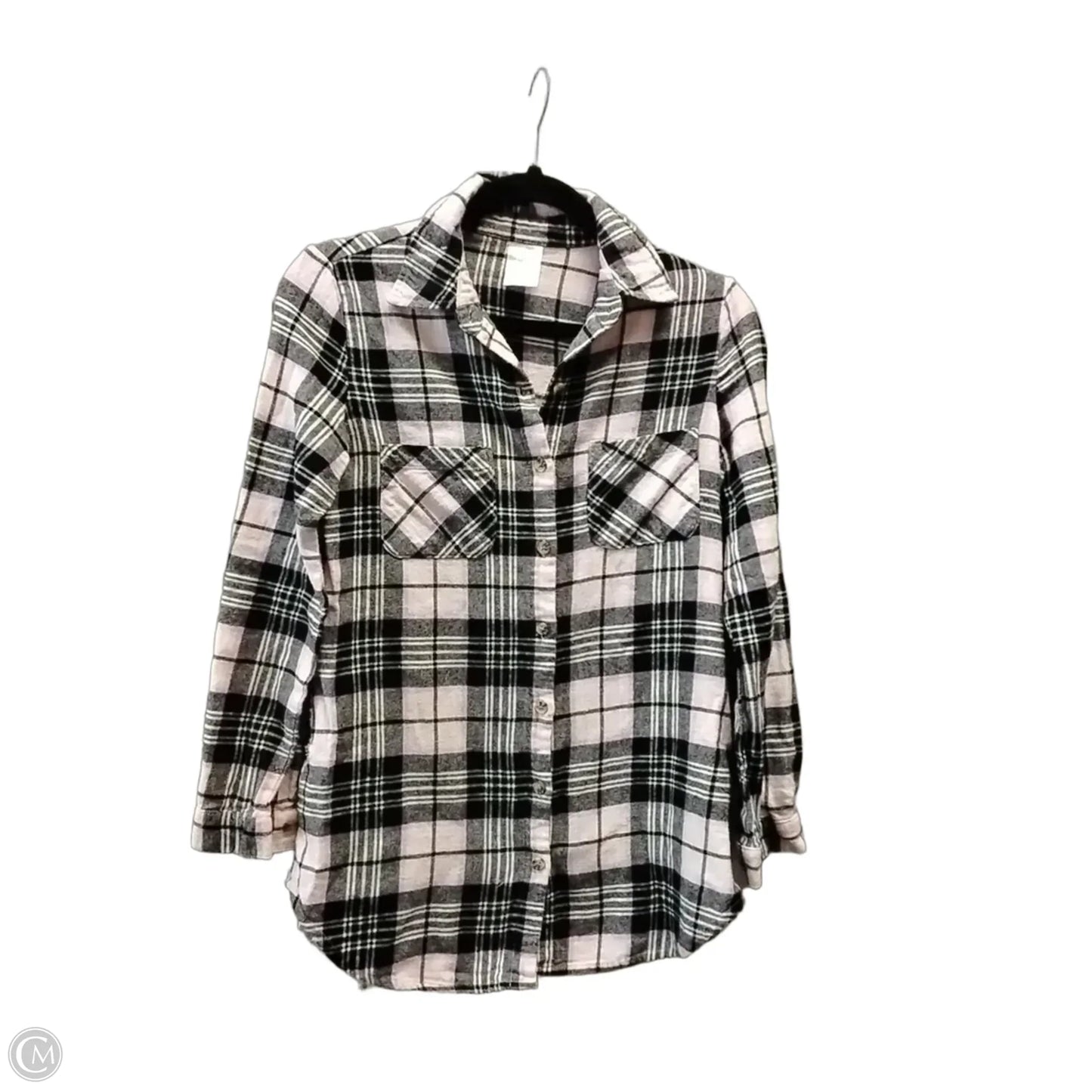 Top Long Sleeve By No Boundaries In Plaid Pattern, Size: Xs