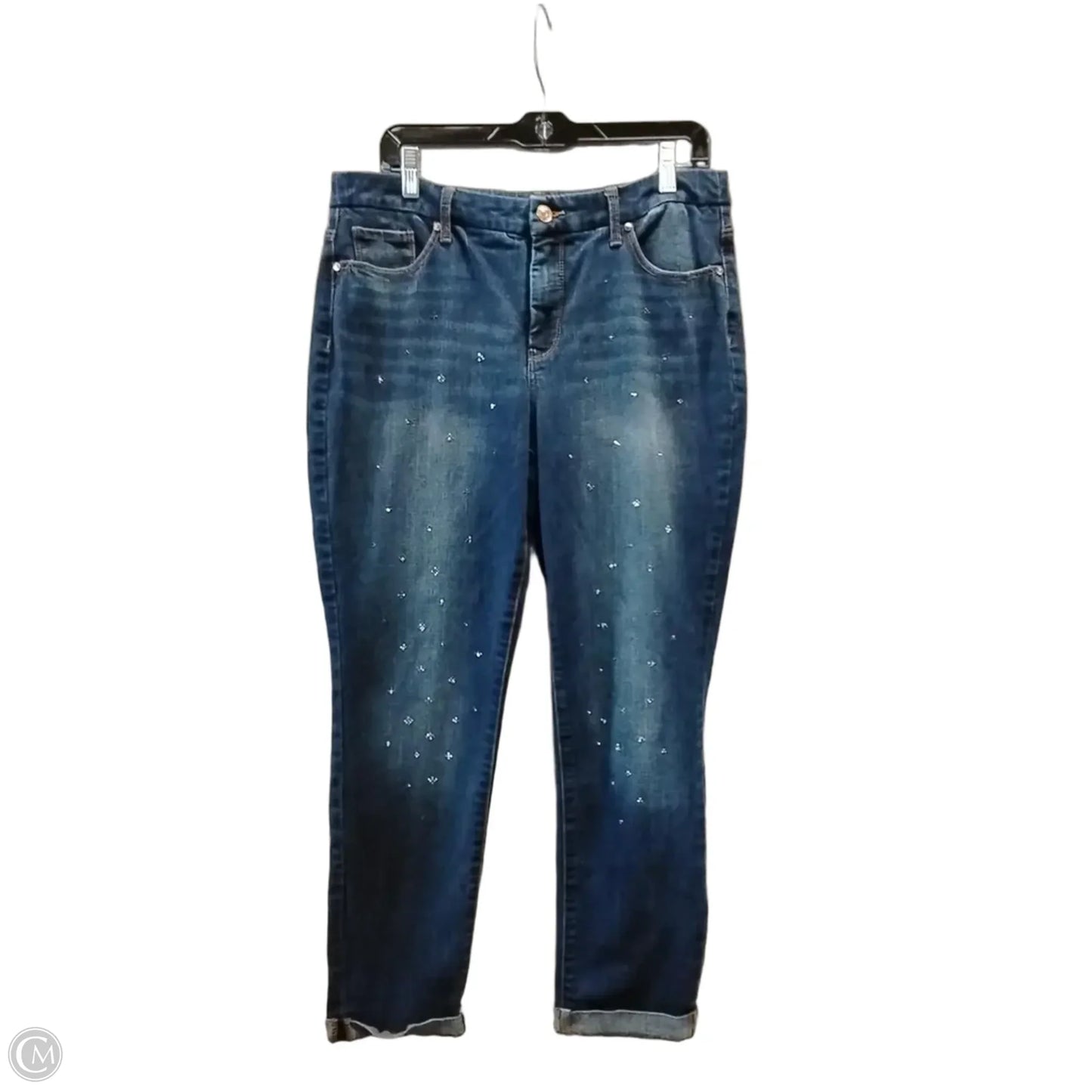 Jeans Straight By Chicos In Blue Denim, Size: 10