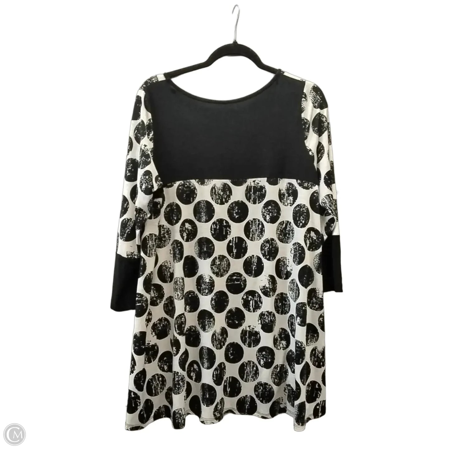 Top 3/4 Sleeve By Cme In Black & Cream, Size: M