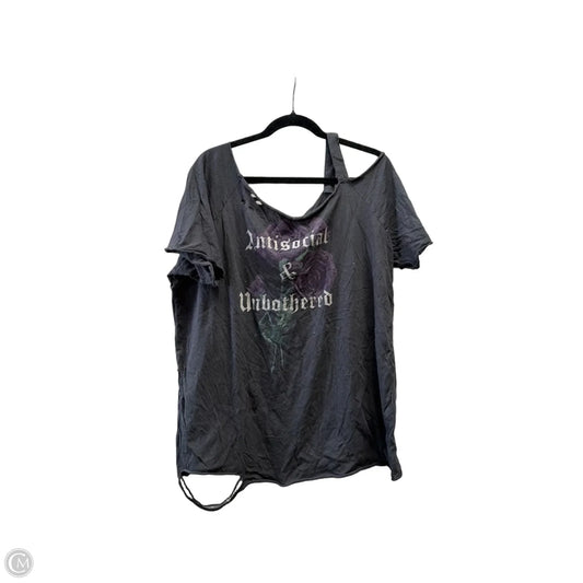 Top Short Sleeve By Torrid In Grey, Size: 1x