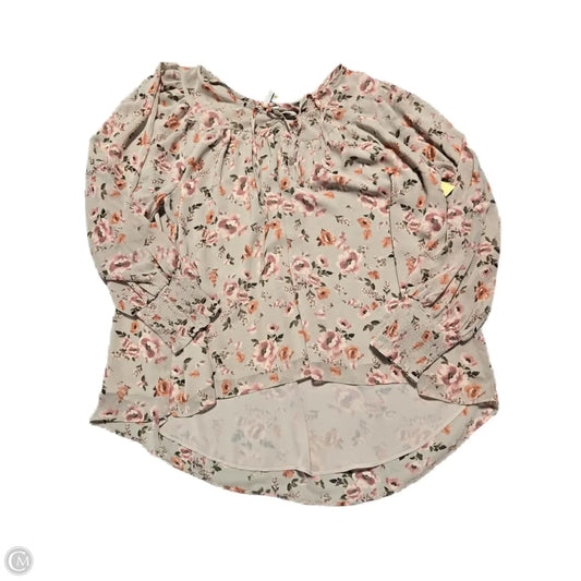 Top Long Sleeve By Cato In Floral Print, Size: Xl