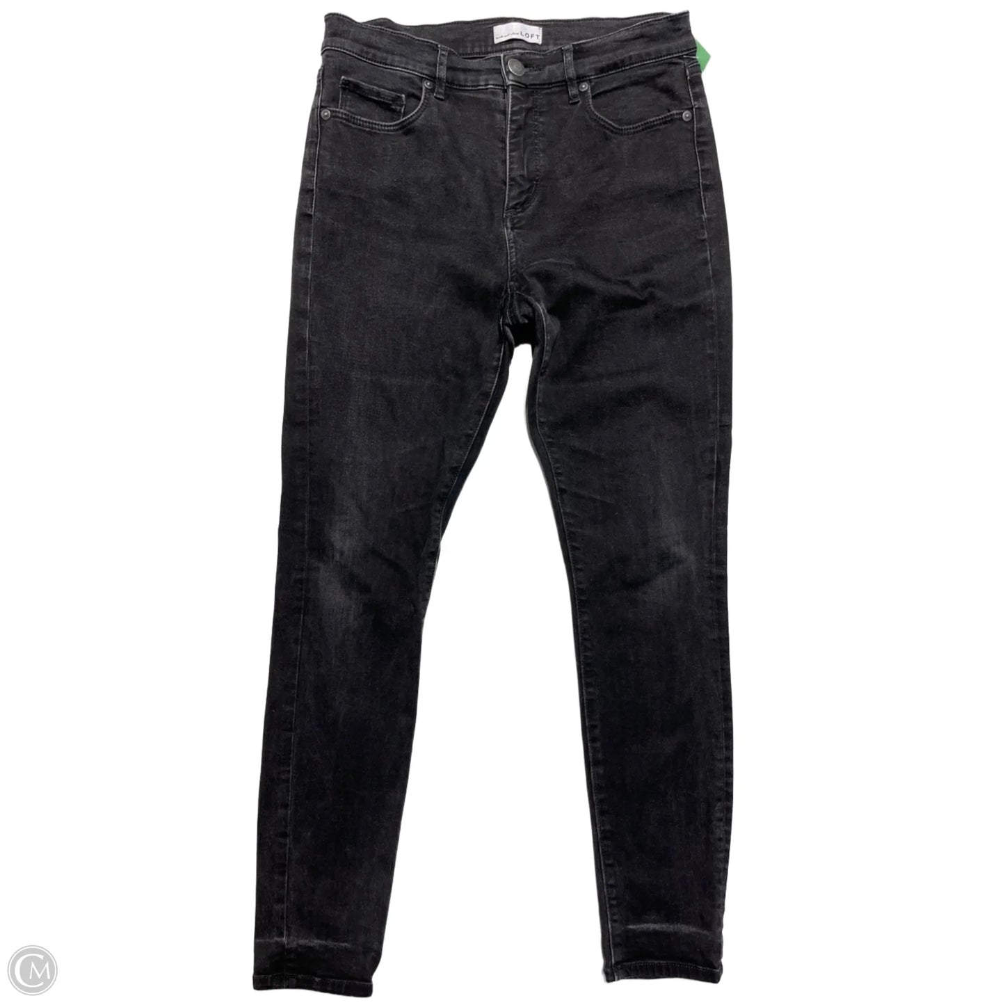 Jeans Skinny By Loft In Black Denim, Size: 8