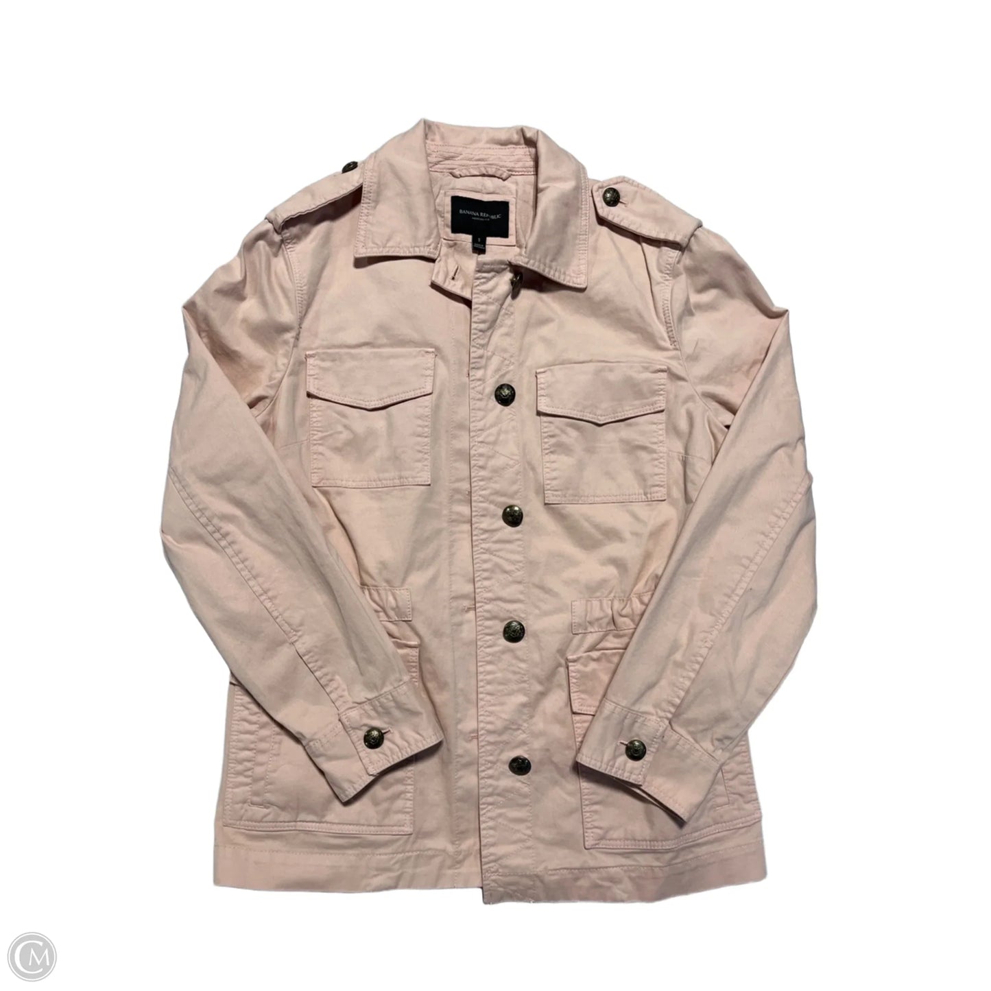 Jacket Shirt By Banana Republic In Pink, Size: S