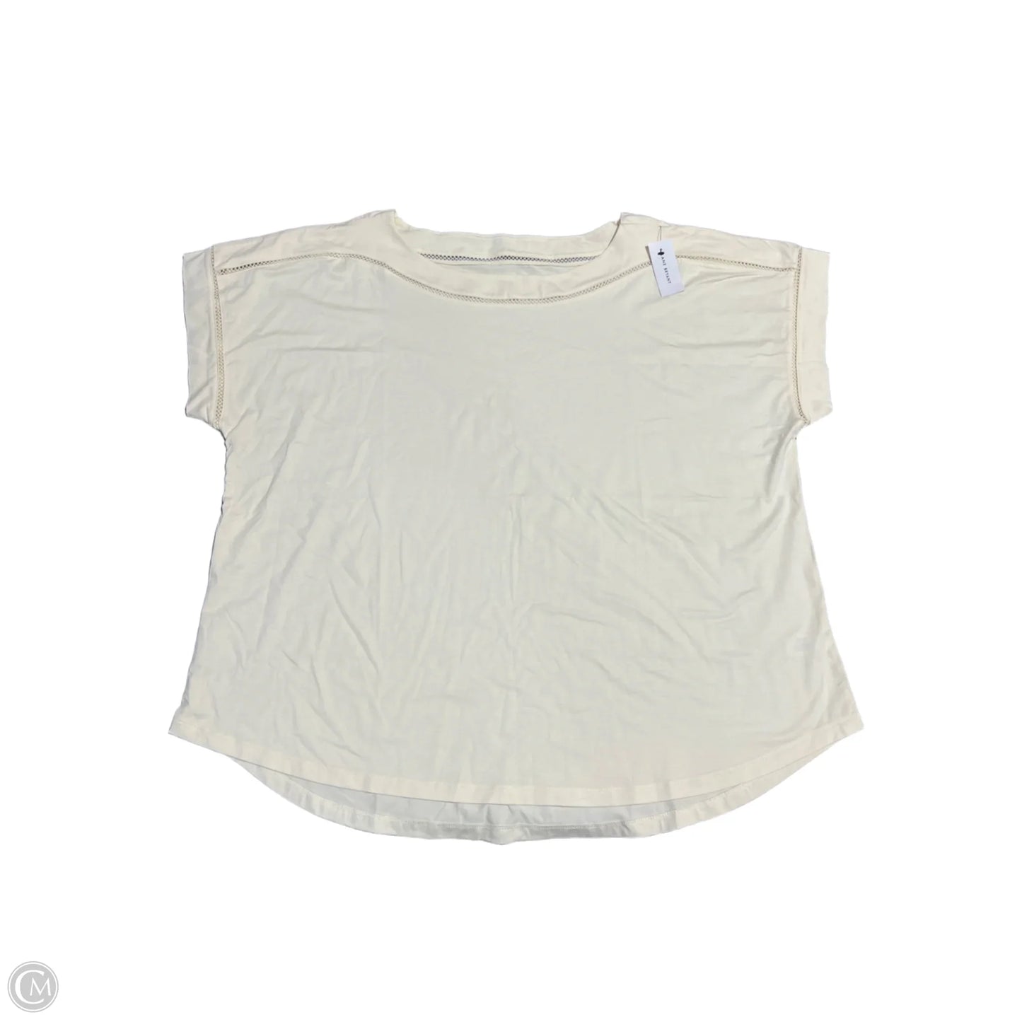 Top Short Sleeve By Lane Bryant In Cream, Size: 2x
