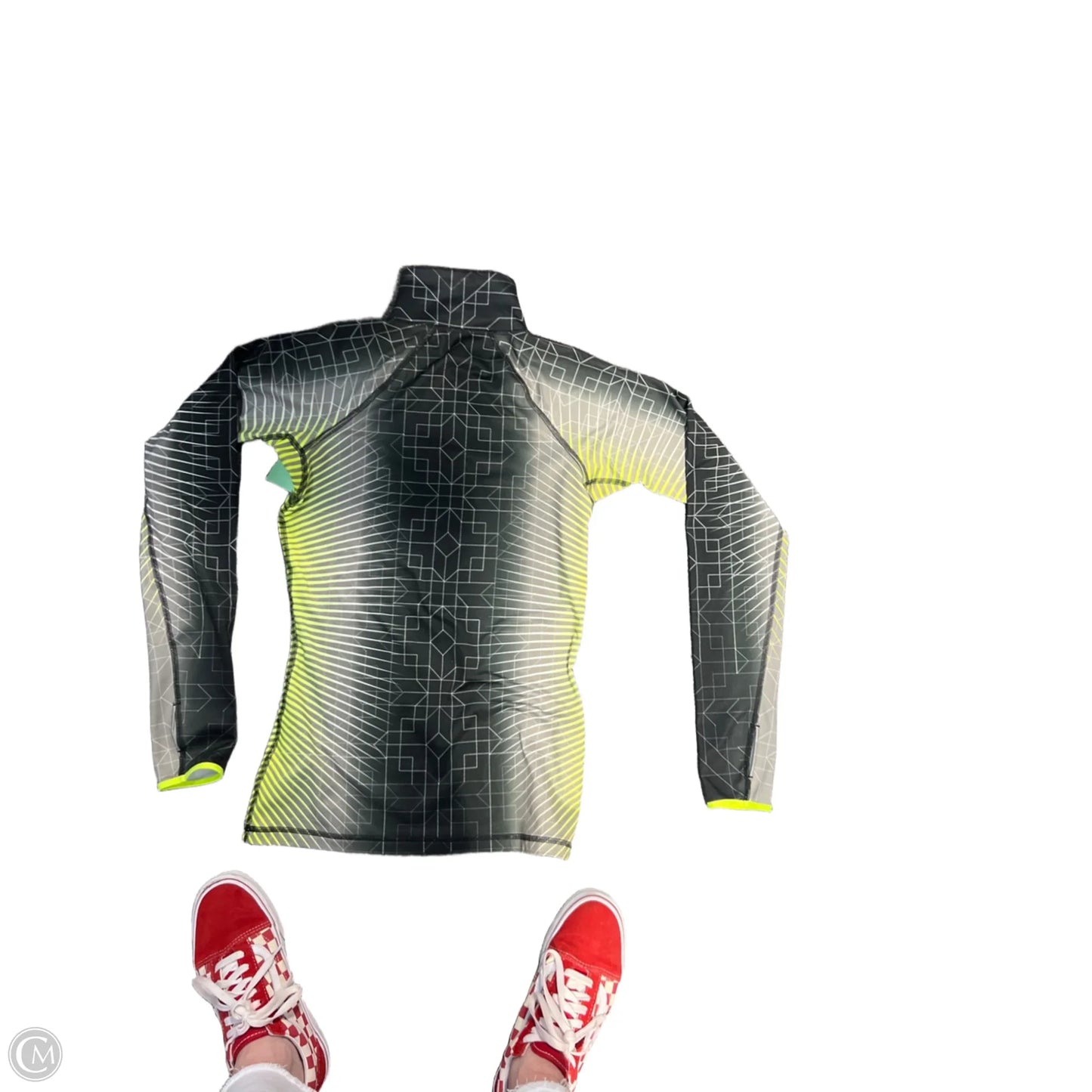 Athletic Top Long Sleeve Crewneck By Nike In Black & Grey, Size: S