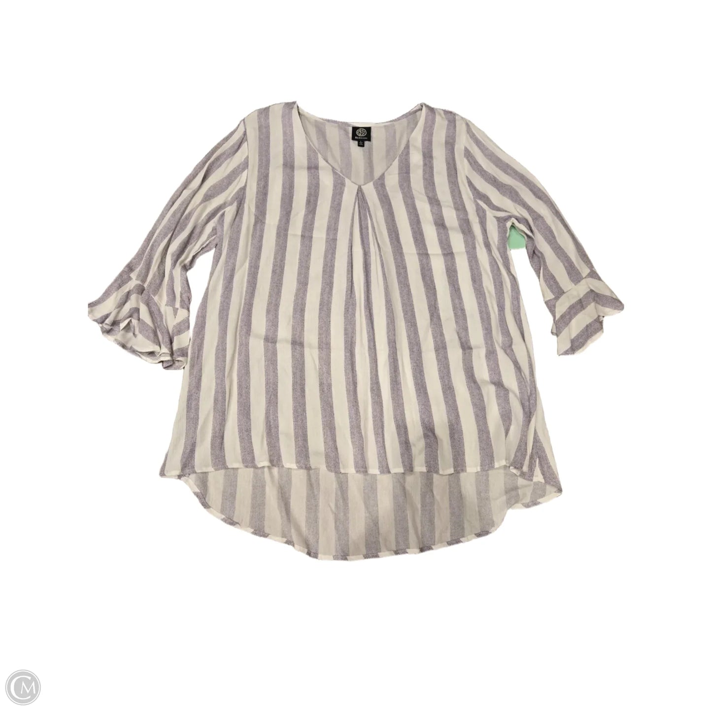 Top Long Sleeve By Bobeau In Striped Pattern, Size: L