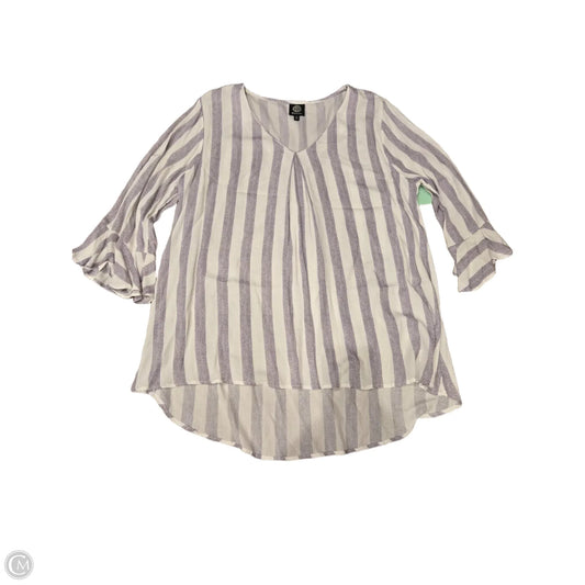 Top Long Sleeve By Bobeau In Striped Pattern, Size: L