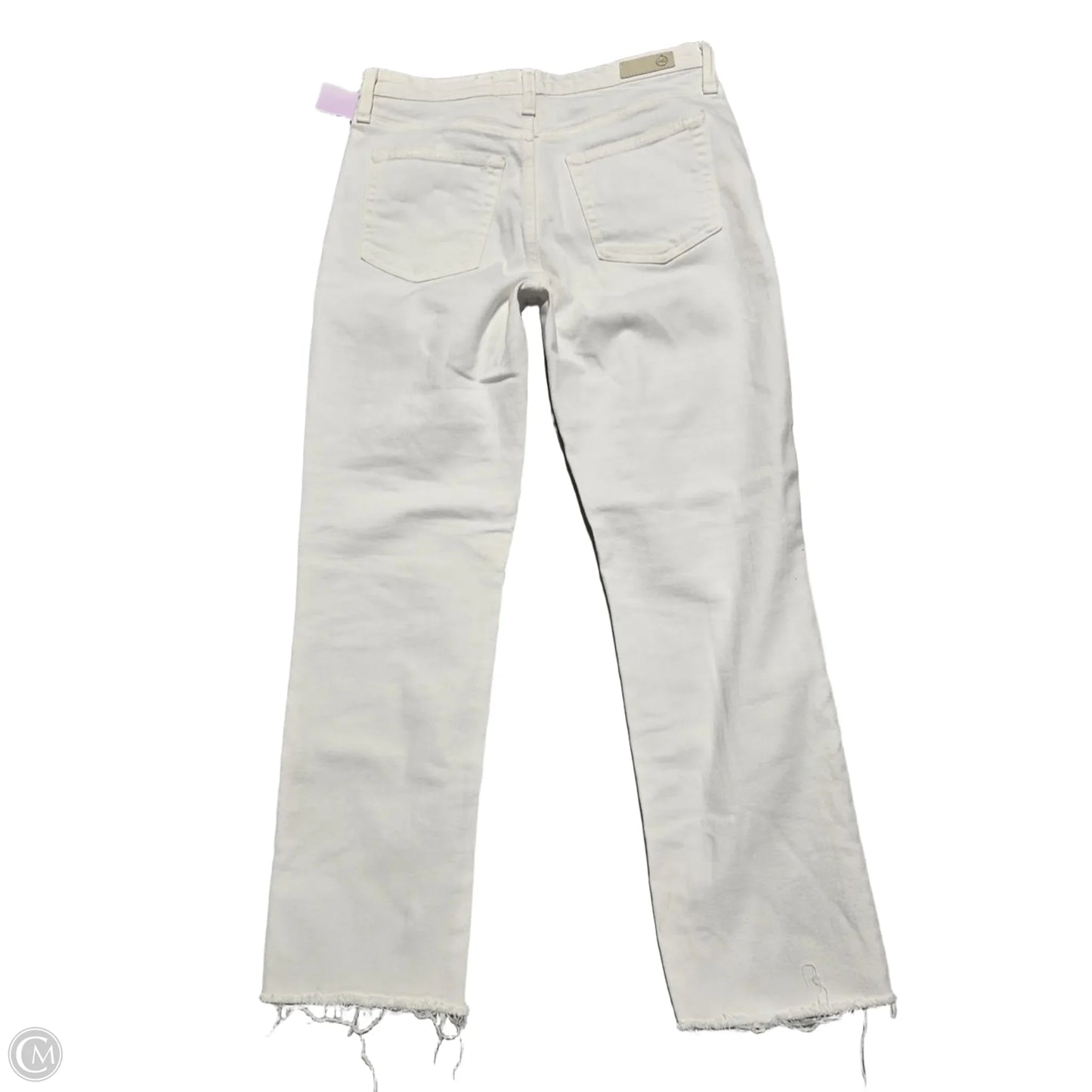 Jeans Straight By Ag Jeans In White Denim, Size: 8