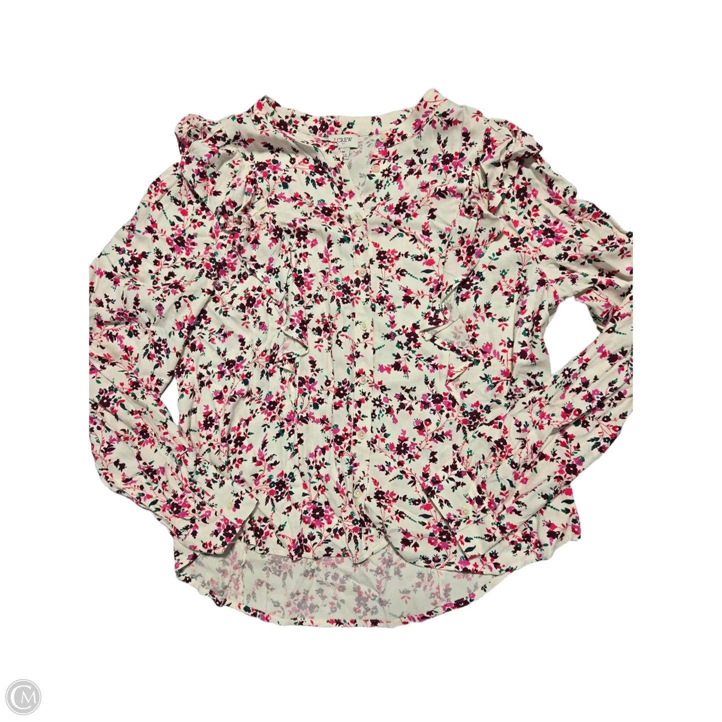 Top Long Sleeve By J. Crew In Floral Print, Size: M