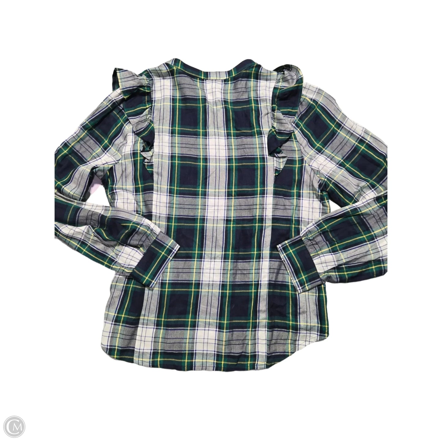 Top Long Sleeve By J. Crew In Plaid Pattern, Size: M