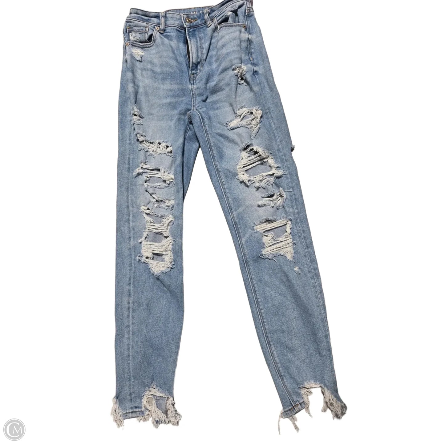 Jeans Straight By American Eagle In Blue Denim, Size: 2
