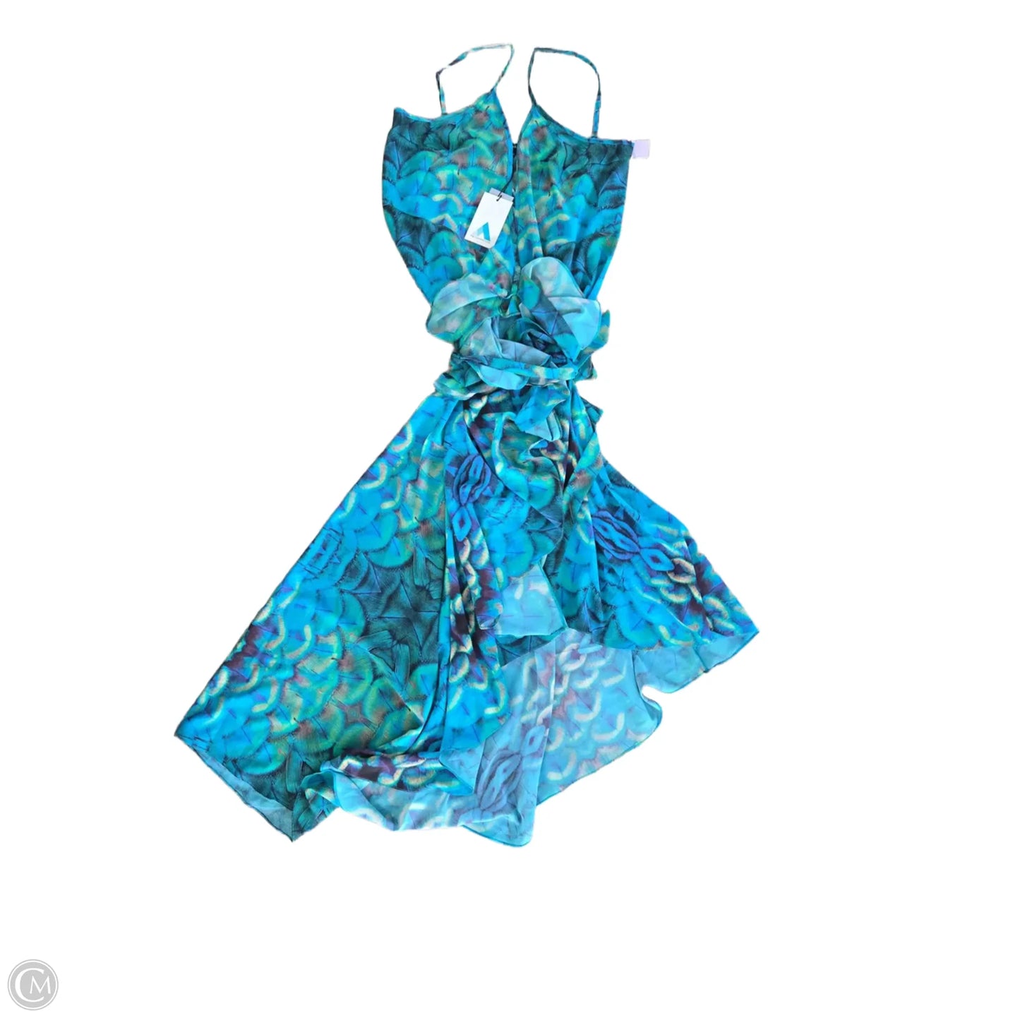 Dress Casual Midi By Cmc In Blue & Green, Size: Xl