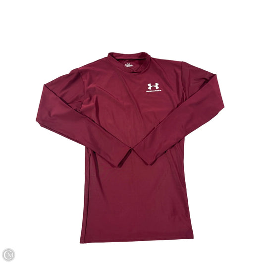 Top Long Sleeve By Under Armour In Maroon, Size: M