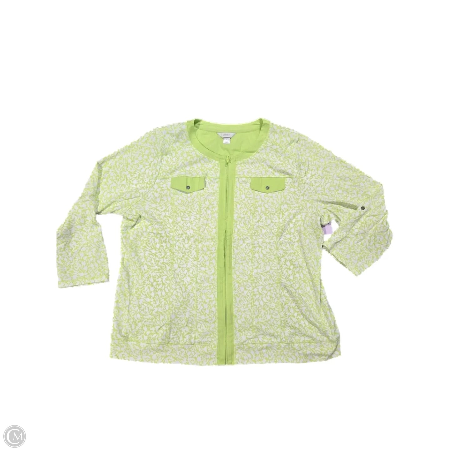 Top Long Sleeve By Cj Banks In Green, Size: 3x