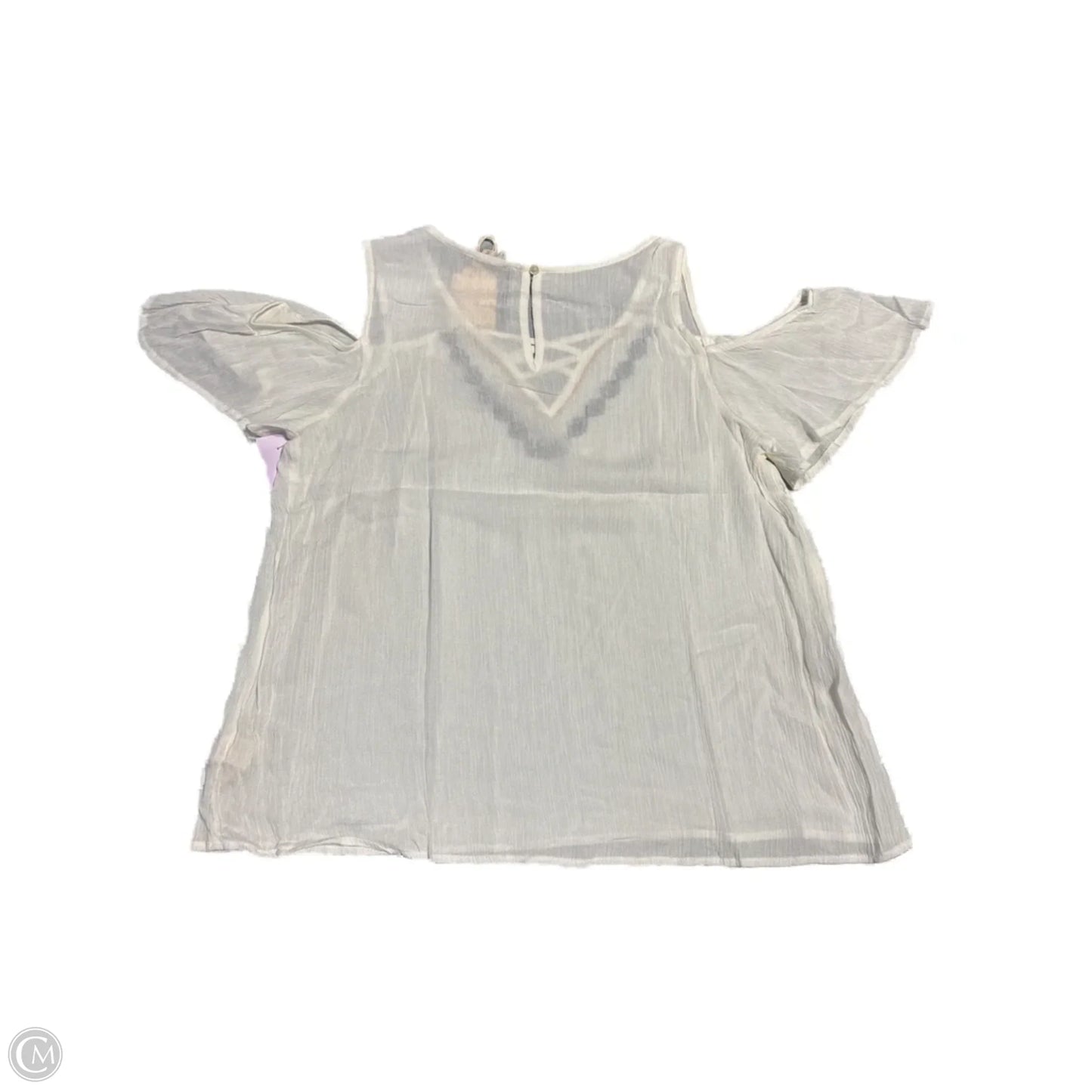 Top Short Sleeve By Hem & Thread In White, Size: L