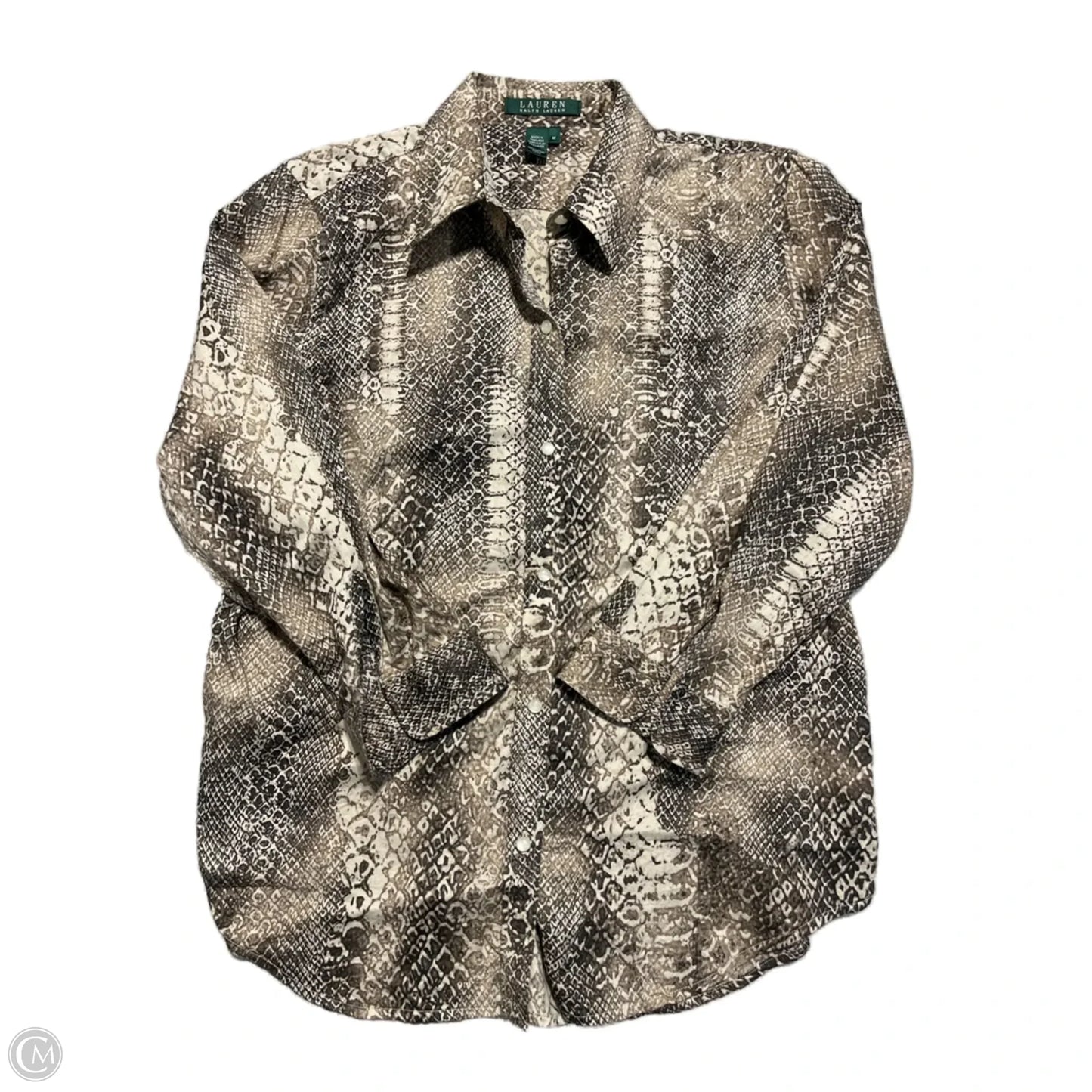 Top Long Sleeve By Lauren By Ralph Lauren In Snakeskin Print, Size: M