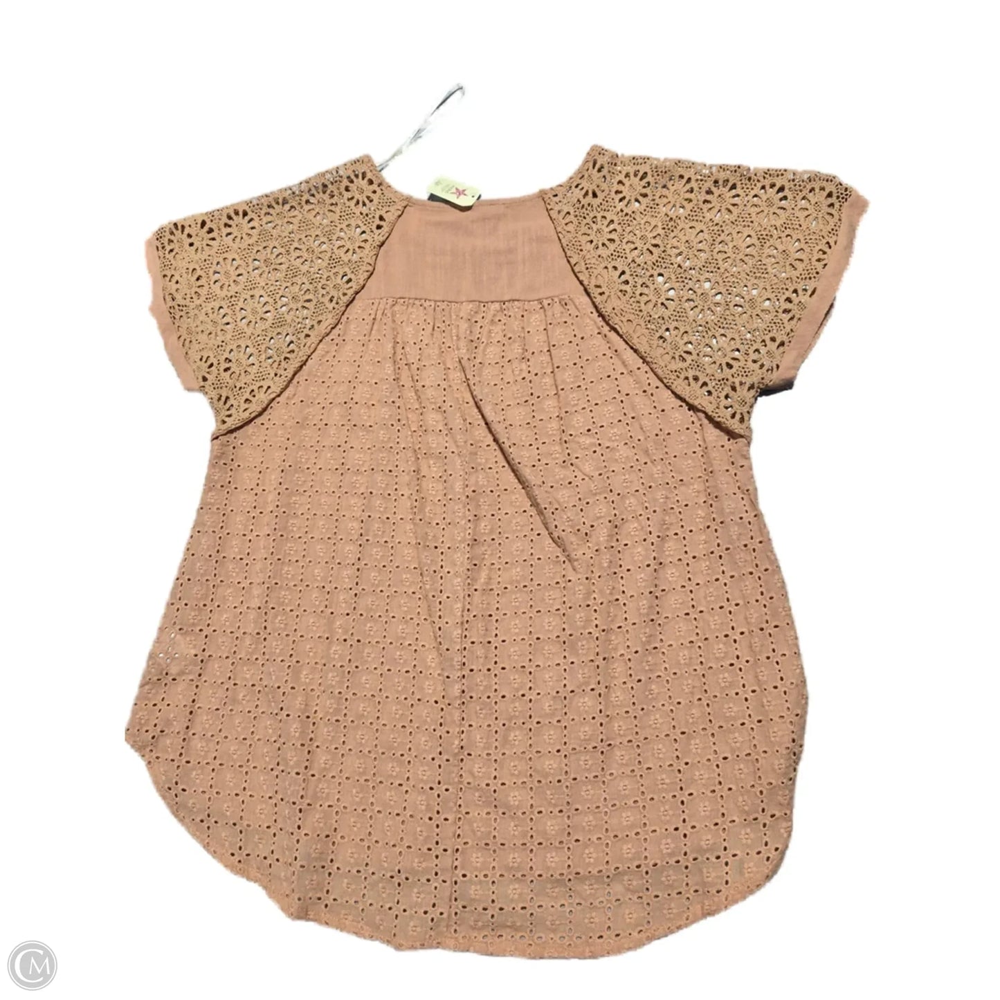 Top Short Sleeve By Cmc In Brown, Size: 2x