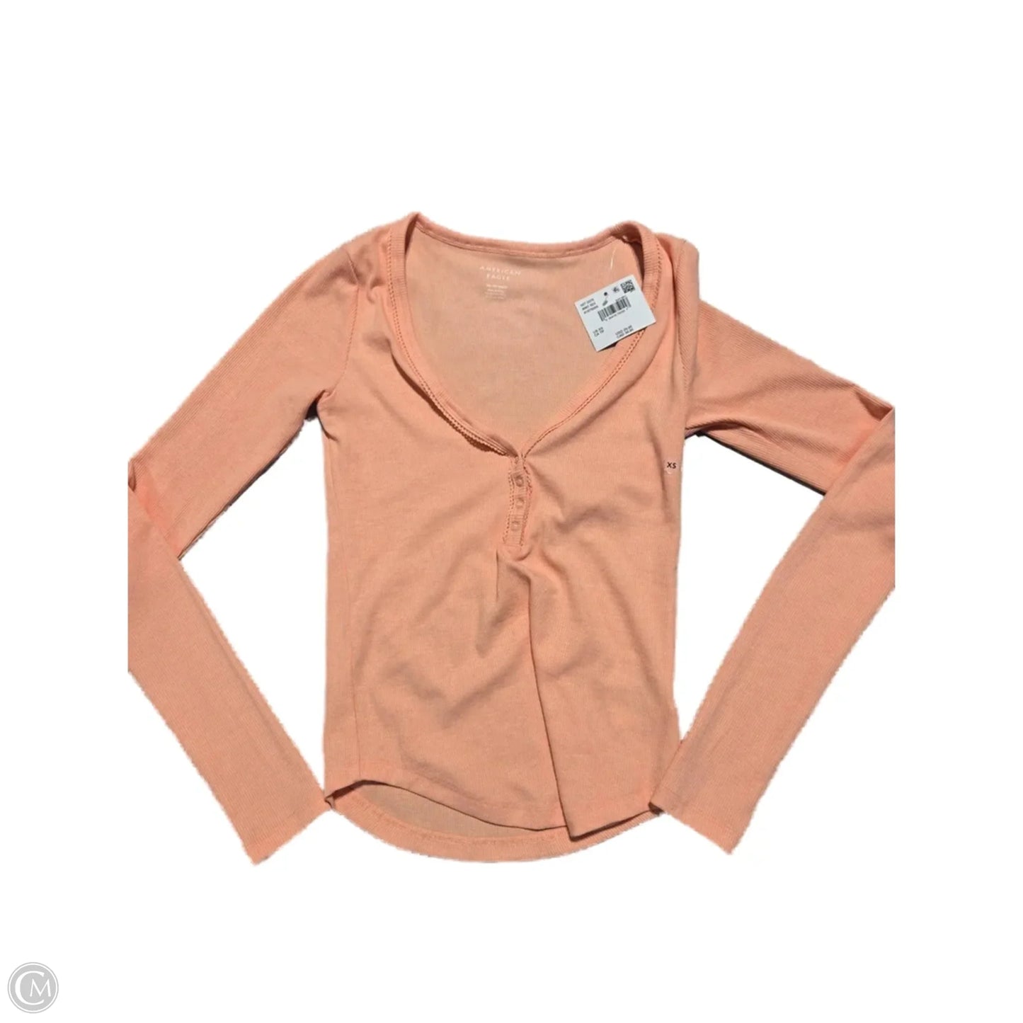 Top Long Sleeve By American Eagle In Orange, Size: Xs