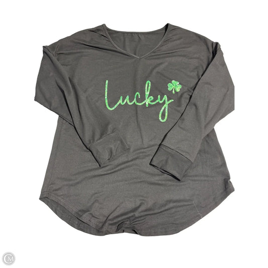 Top Long Sleeve By Cmf In Black, Size: M