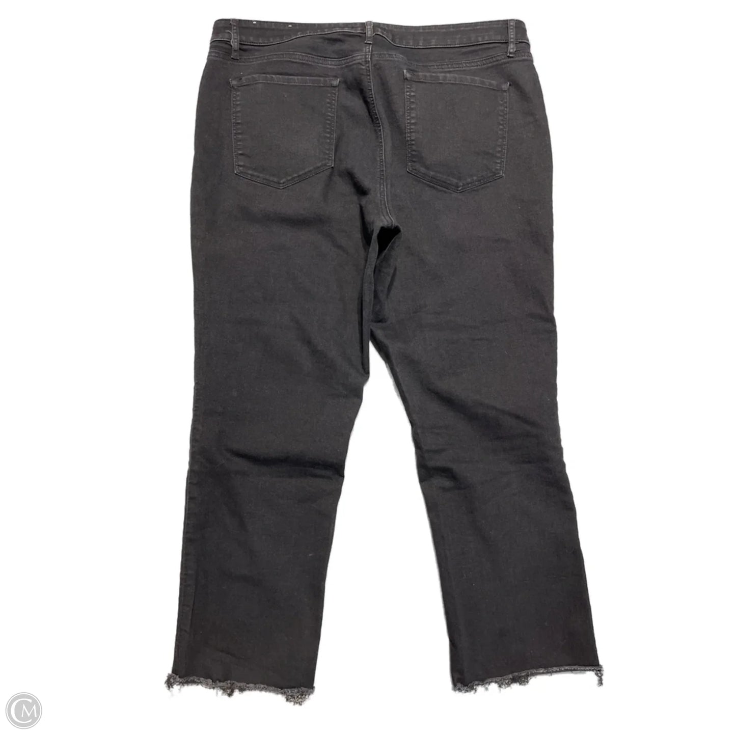 Jeans Cropped By Loft In Black Denim, Size: 18