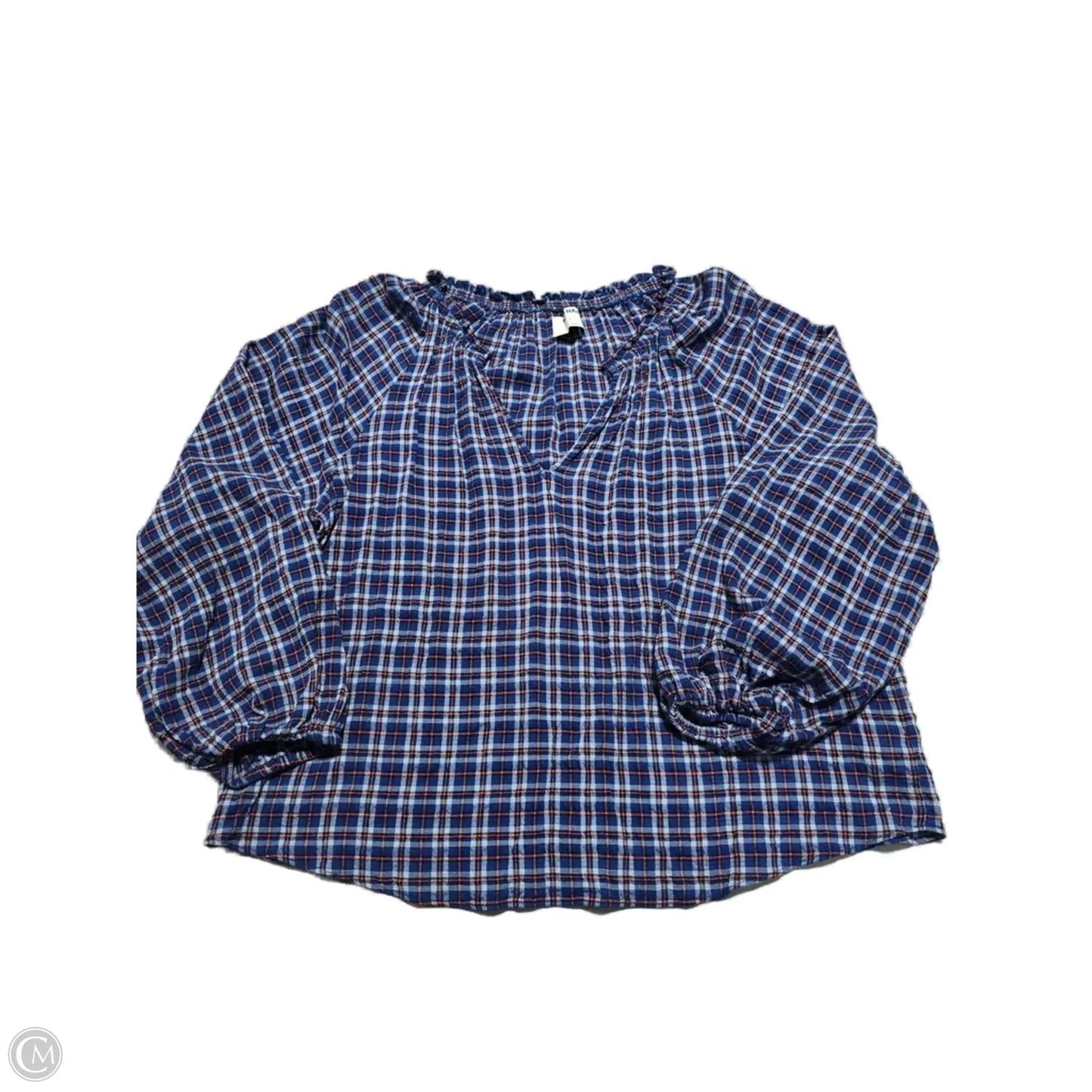 Top Long Sleeve By Old Navy In Plaid Pattern, Size: L