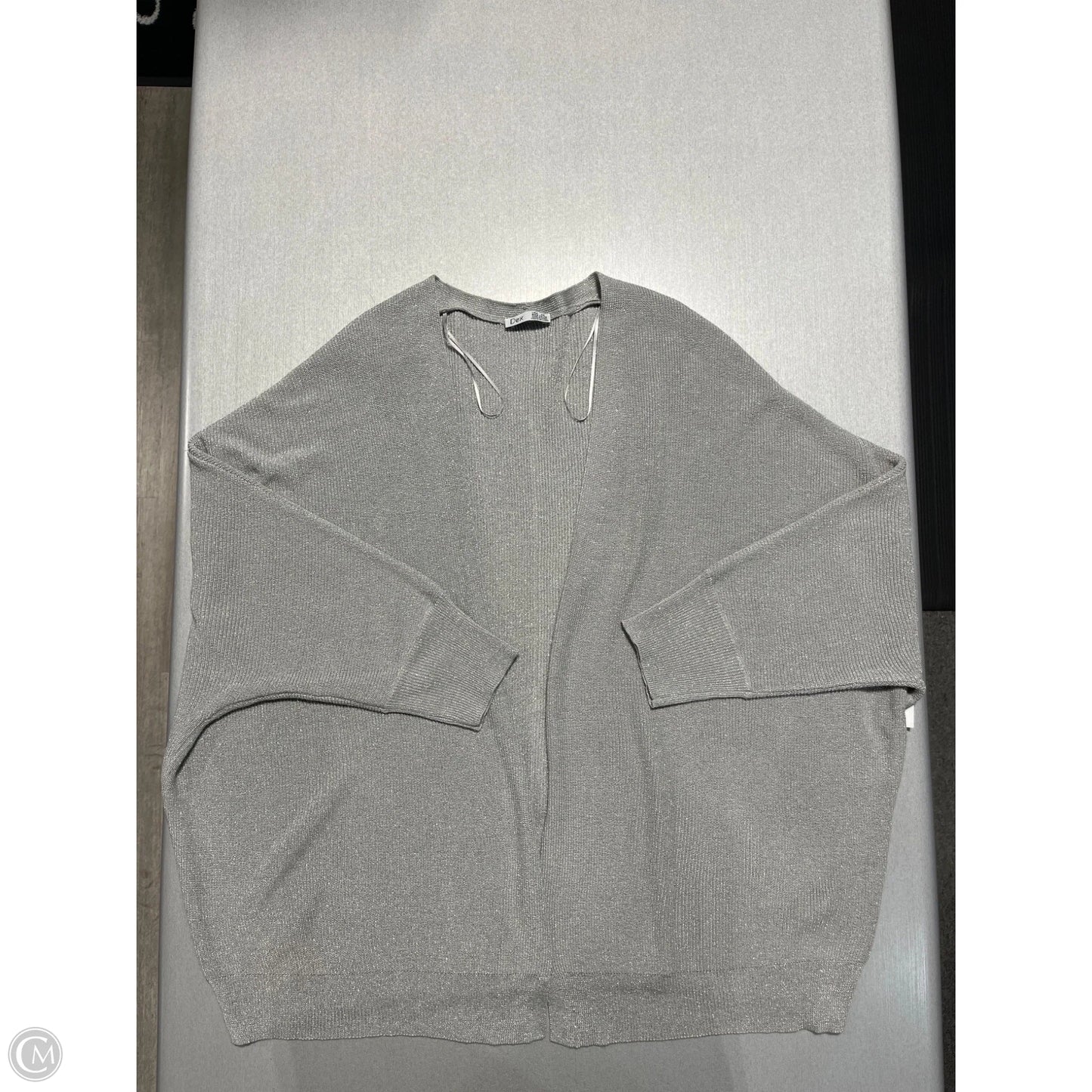 Sweater Cardigan By Dex In Silver, Size: 2x