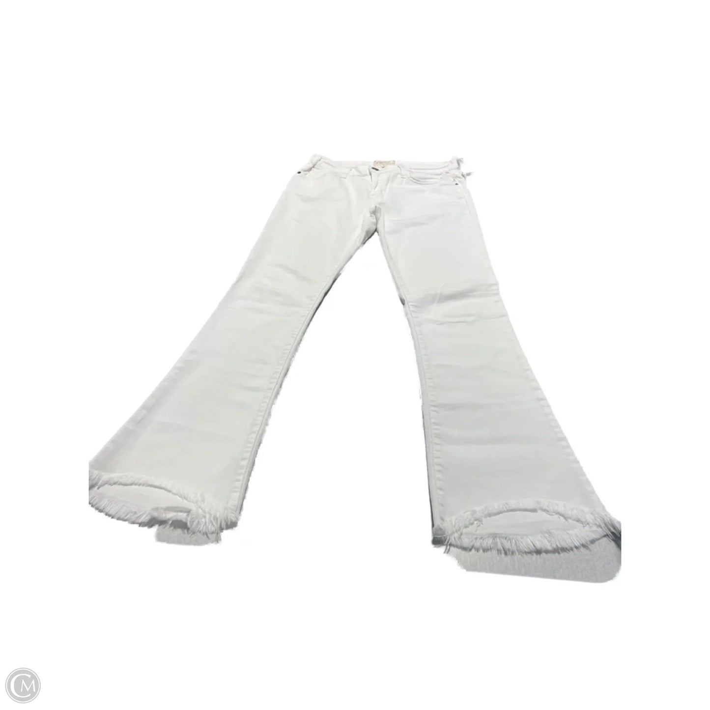 Jeans Flared By Current Elliott In White Denim, Size: 4