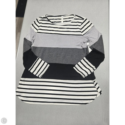 Top Long Sleeve By Tickled Teal In Striped Pattern, Size: L