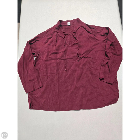 Top Long Sleeve By Old Navy In Maroon, Size: S