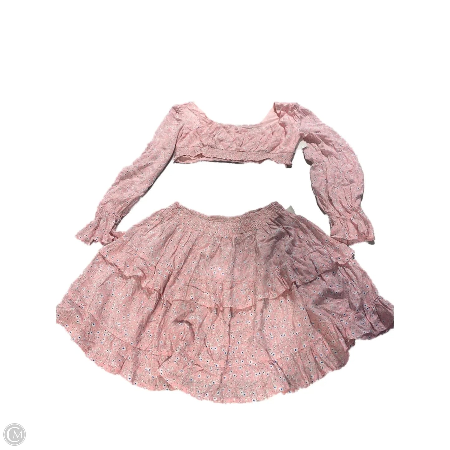 Top 2pc Long Sleeve By Cme In Pink, Size: M