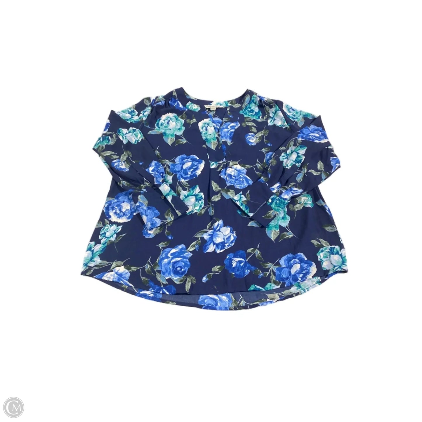Top Long Sleeve By Counterparts In Floral Print, Size: L