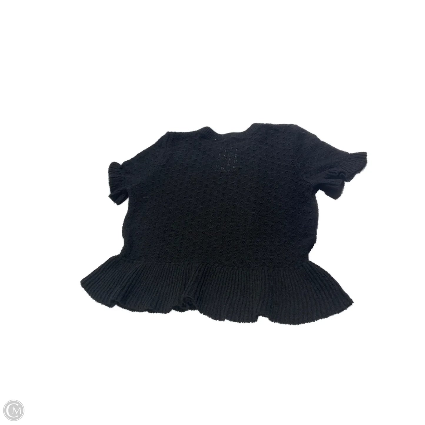 Sweater Short Sleeve By Divided In Black, Size: M