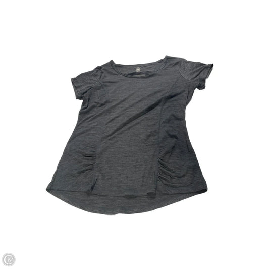Athletic Top Short Sleeve By Gaiam In Grey, Size: L