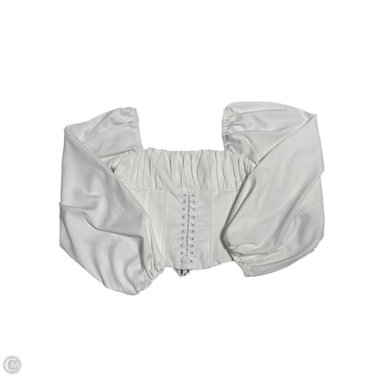 Top Long Sleeve By Cme In White, Size: S