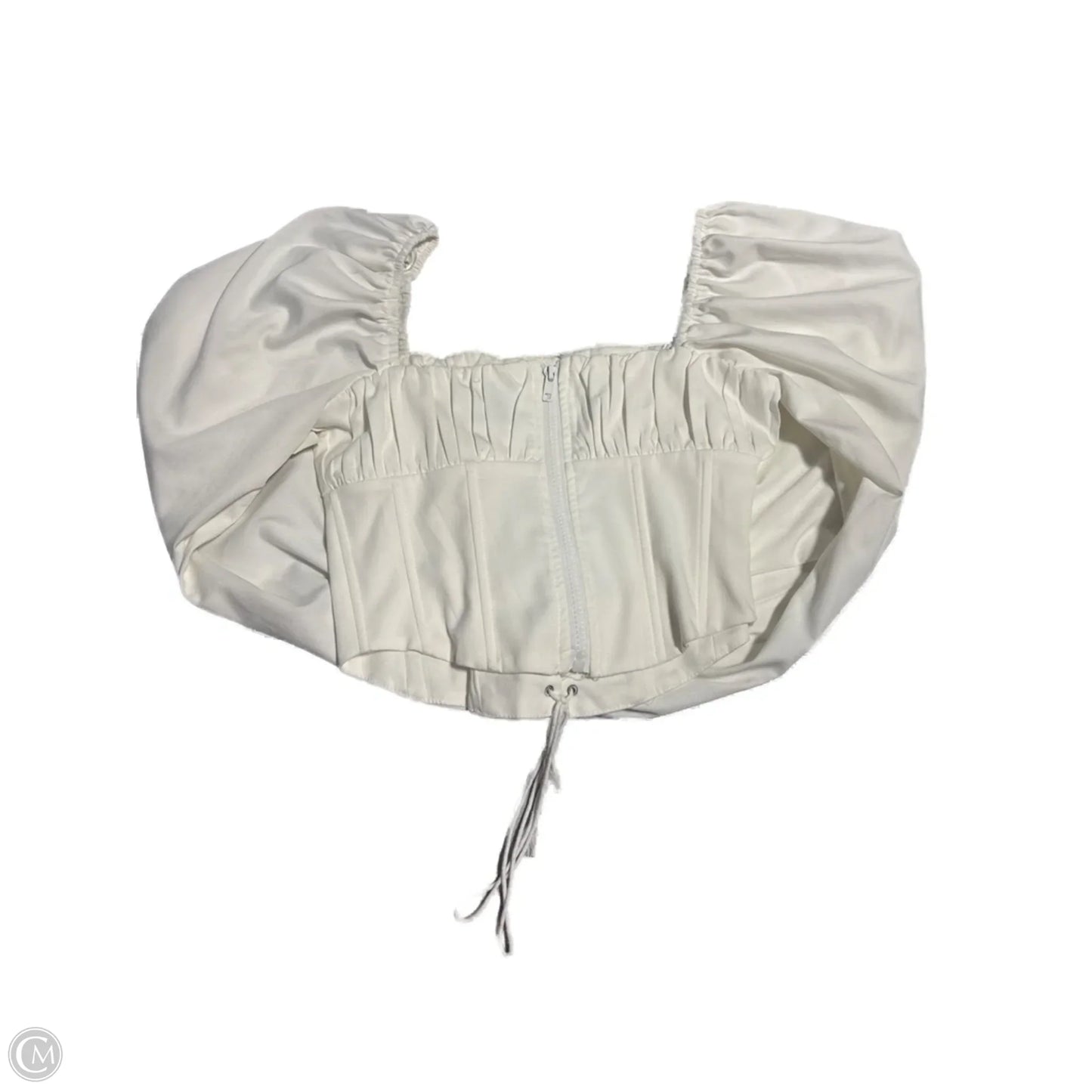 Top Long Sleeve By Cme In White, Size: S