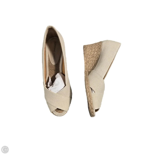 Shoes Heels Wedge By Adrienne Vittadini In Tan, Size: 8