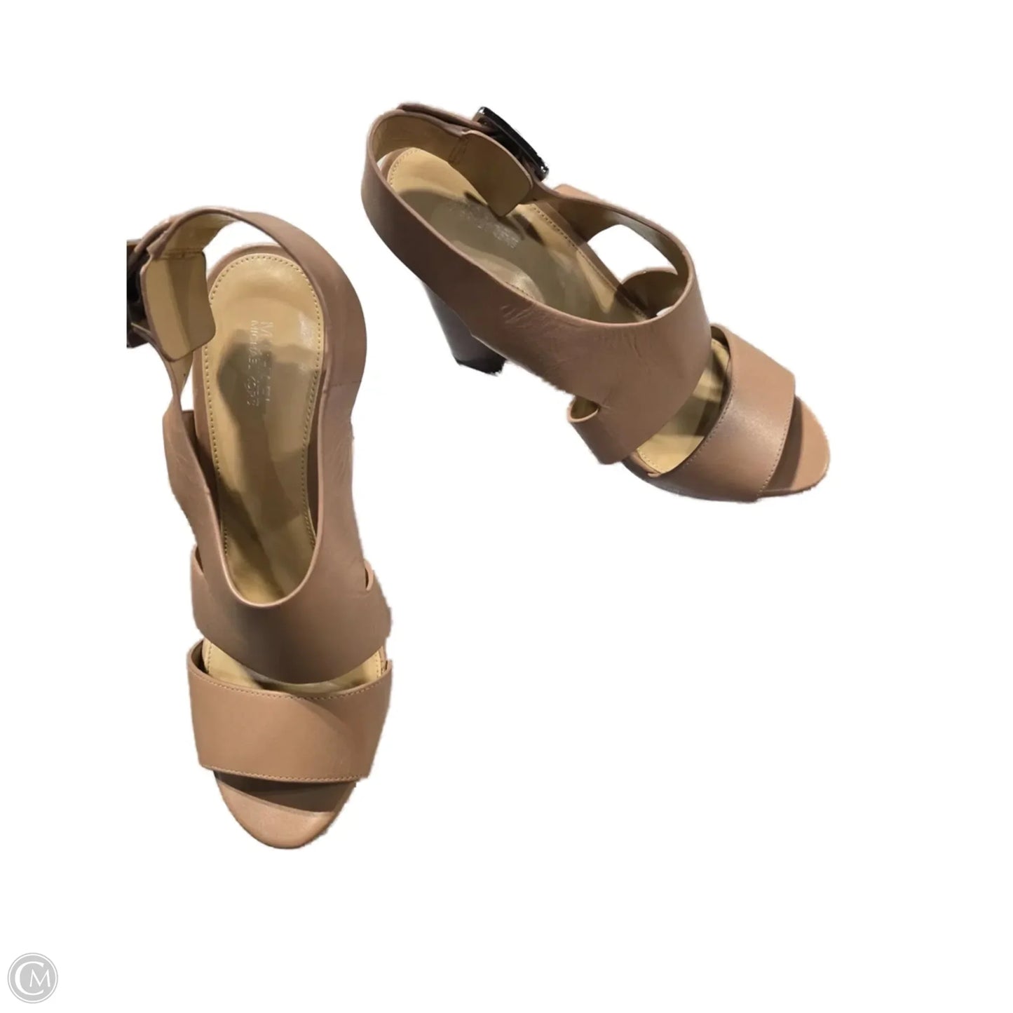 Sandals Heels Block By Michael By Michael Kors In Tan, Size: 9.5
