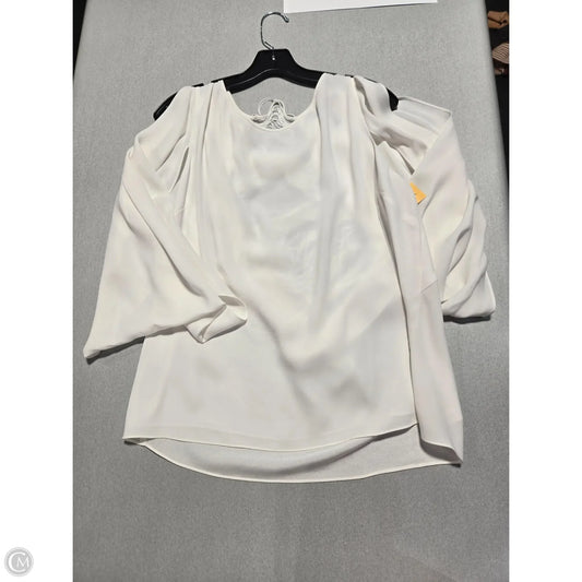Blouse 3/4 Sleeve By Bcbgmaxazria In White, Size: L