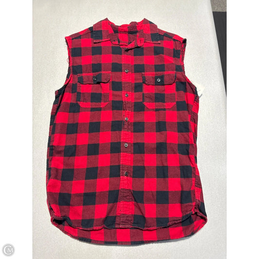 Top Sleeveless By Cme In Plaid Pattern, Size: S