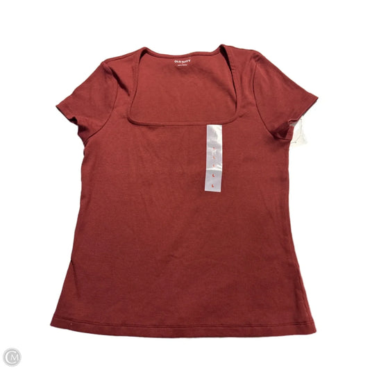 Top Short Sleeve Basic By Old Navy In Brown, Size: L