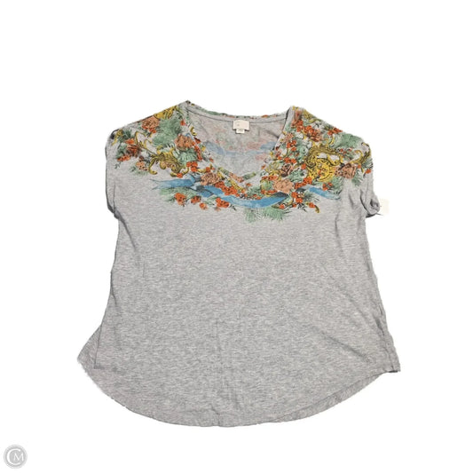 Top Short Sleeve Basic By Anthropologie In Grey, Size: S