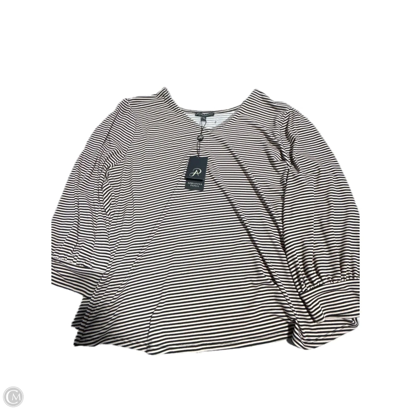 Top Long Sleeve By Adrianna Papell In Striped Pattern, Size: Xl