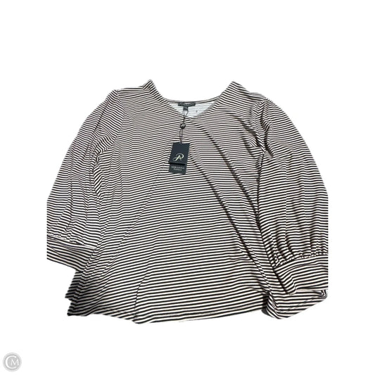 Top Long Sleeve By Adrianna Papell In Striped Pattern, Size: Xl