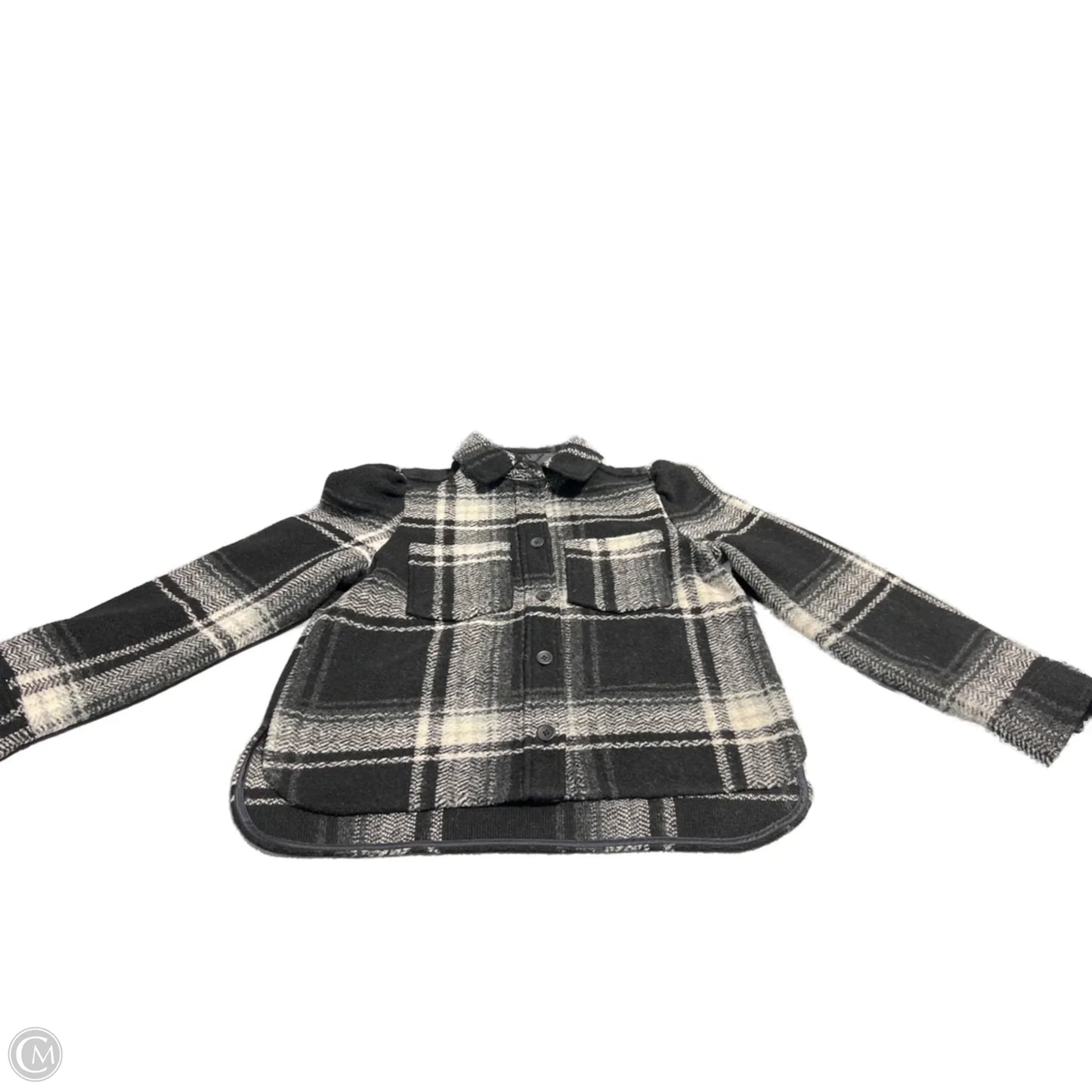 Coat Peacoat By Gap In Plaid Pattern, Size: M