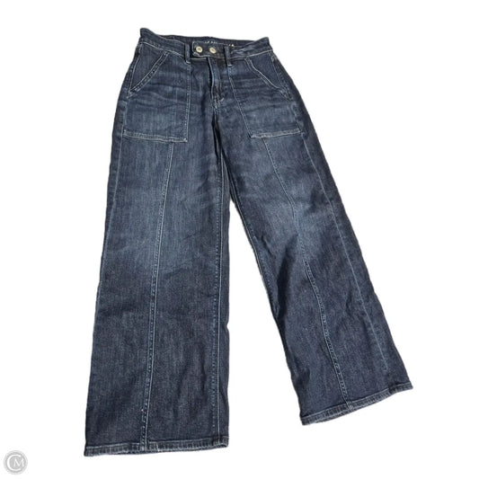 Jeans Wide Leg By American Eagle In Blue Denim, Size: 2p